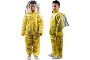 ZffXH Belüfteter Imkeranzug, 150 cm, Imkeranzug aus Netzstoff für Kinder, belüfteter Bienenschutz, Imkerkostüm, selbsttragende Zaunhaube, Schleier, Wespenschutzkleidung