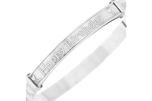 DV DOLCE VALENTINA Children's First Birthday Bangle, Sterling Silver Bracelet 925 stamped, Birthday Gift Children's Bracelet, Baby Boy, Baby Girl 0-3yrs