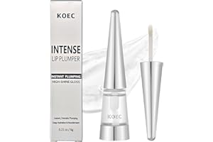 ENERIWELL Angel Silk Lip Plumper Gloss, Instant Extreme Lip Filler Booster with Hyaluronic Acid & Jojoba Oil, Non-Sticky Volumizing Serum, Glass Shine, Fuller Lips,Hydrating Lip Care, Christmas gifts