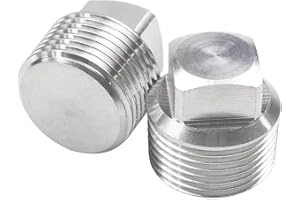 Goldpea 2 st rostfritt stål 316 rörplugg yttre massiv fyrkantig tråd 1/2 tum NPT hane, dräneringsrör monteringsplugg