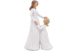 ACTLATI Mother and Daugther Sculptures Mother and Daugther Figurines You Will Always Have Me Hand Carved Statue,Gift for Mom From Daugther A Gift to Celebrate Mother's Day, Mother's Birthday