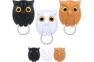 Majome 3 Stück Schlüsselhalter für Wand, Hakenleiste Schlüsselleisteb, Schlüsselanhänger Aufhängen Wand, Night Owl Key Holder, Kreativer automatischer Öffnen-Schließen-Augen Eulen-Schlüsselhalter