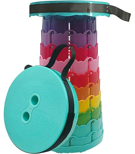 Sgabello Pieghevole Telescopico Per Camping - Leggero, Regolabile, Color Arcobaleno