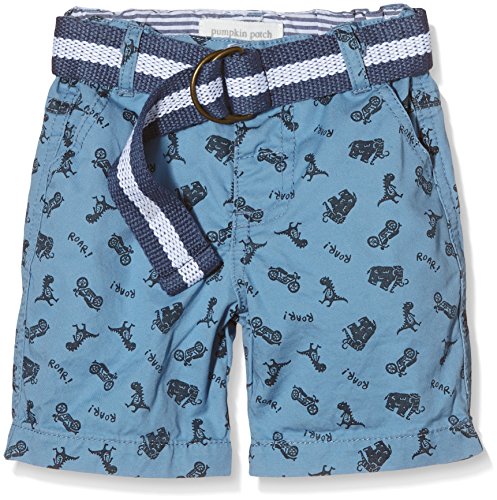 Pumpkin Patch Baby-Boys Printed Dino Shorts Plain Shorts, Blue (Aquarius), 6-9 Months (Manufacturer Size:6-12M))