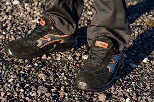 Männer Sicherheitsschuhe leicht Stahlkappe Arbeitsschuhe knöchelhoch Wanderschuhe 5552 Black Hammer - 5