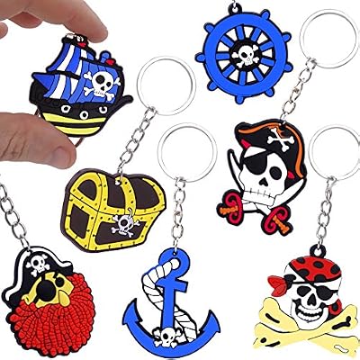 German-Trendseller ® German Trendseller® - 12 x porte-clés pirats┃la fête des pirates┃l'anniversaire d'enfant ┃pour petits cadeaux ┃12 pcs