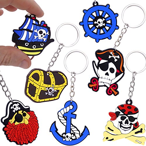 German Trendseller® - 6 x Piraten - Party - Anhänger ┃ Kindergeburtstag ┃ Mitgebsel ┃ Piraten Party ┃ 6 Stück
