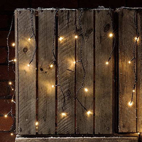 Preisvergleich Produktbild 300er LED Eiszapfen Lichterkette warmweiß 7,1m Innen Außen Lights4fun