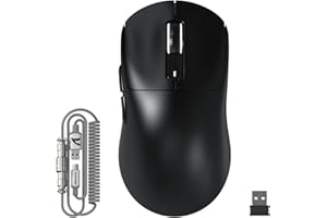 ATTACK SHARK X3MAX 49g Mouse SUPERLEGGERO, Sensore PixArt PAW3950, Fino a 420000 DPI, Mouse da Gioco Wireless/Cablato BT/2.4G con Cavo a Spirale, Optical Microswitches da 100M Clic, per PC/Xbox/Mac