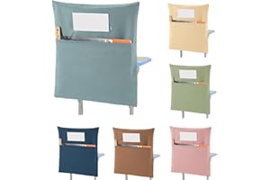 Sanwuta 48 Pack Classroom Chair Pockets - Student Chair Pockets Bulk with Name Tag for Kindergarten Classroom or Home School Seating Storage Supplies(19 x 17 Inch,Morandi)