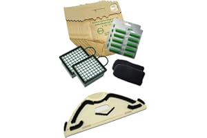 PIESSEONLINE 12 Sacchetti + 12 PROFUMINI ODORI + 2 Filtro HEPA + 2 ODORI + SOTTOSPAZZOLA per ASPIRAPOLVERE VORWERK Folletto VK 130/131 COMPATIBILI di Alta QUALITA', Carta