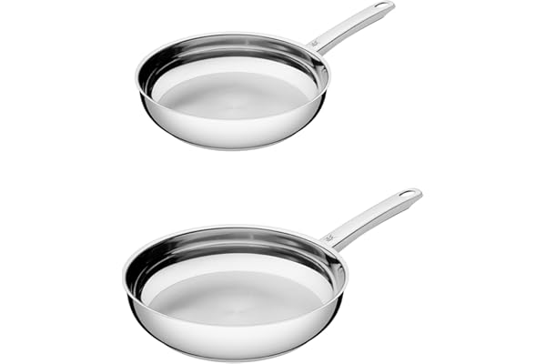 WMF Favorit - Set 2 Sartenes 24 + 28 cm Acero Inoxidable Cromargan 18/10 Sin Recubrimiento Apto para Todo Tipo de Cocinas