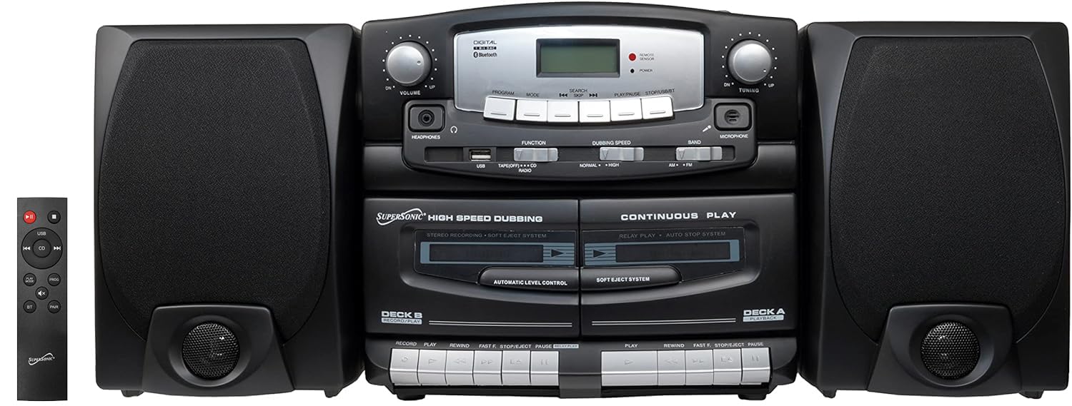 Supersonic Black Edition Vintage Bluetooth Stereo System Review and Features