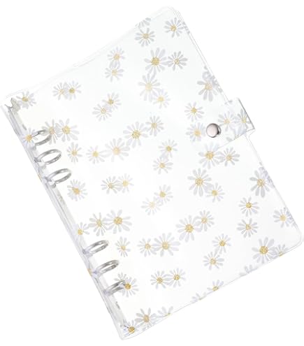 Couverture De Classeur Transparent A5 PATIKIL Avec 6 Anneaux Dorés - Protège-Cahier PVC Souple