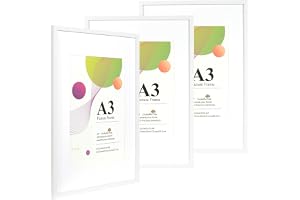 Scholar Tree A3 vit ram – 3-pack A3-bildram, vita bildramar 29,7 x 42 cm, A3-bildramar med vägghängning, fotoramar i trä med