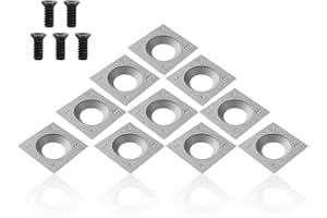 CNC Cutters en Carbure 10 pcs,CEIEVER Inserts en carbure avec vis M4 Outil de tournage Lame de carbure CNC Cutter Plaquette Carbure pour Acier pour Tours, Fraiseuses