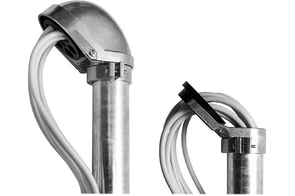 PremiumX mastlock med kabelgenomföring aluminium för SAT taksparrhållare, vägghållare, mast diameter 48–52 mm, aluminium