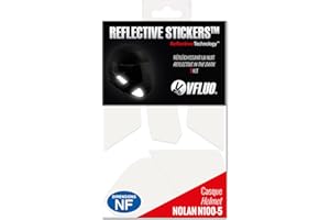 VFLUO N100-5™, retro reflective 5 stickers kit made for NOLAN N100-5 and adaptable to all helmets, 3M Technology, White