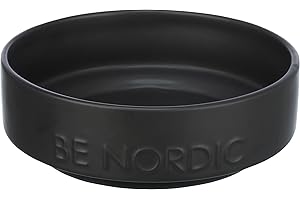 TRIXIE Miska dla psa z ceramiki BE NORDIC 500 ml czarna - nowoczesna miska dla małych psów ø 16 cm ceramiczna miska z antypoślizgową gumą - 24523