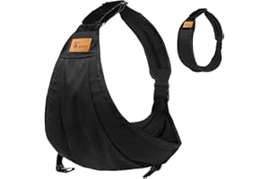 IBOPUXIU Babytragetuch, Kleinkind Trage Seitlich, Verstellbare Schulter Babytrage, Ergonomisch Hüfttrage, Kindertrage Für Neugeborene Bis 3-36 Monaten(Schwarz)