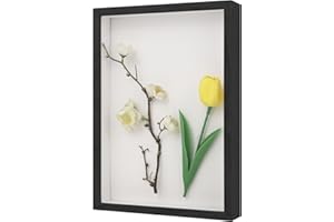 ZHYLUO 3D Bilderrahmen Zum Befüllen, Bilderrahmen 20x29 cm, Für Blumen, Souvenirs, Dekorative Wände, Muttertagsgeschenke (Schwarz)