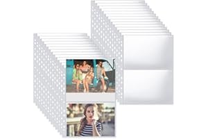 ‎AOREUN Aoreun 30Pcs Transparent Postkartenhüllen, 120 Doppelseitig Fotohüllen, 2 Fächer Taschen A4 Foto Hüllen für A4 2/3/4 Ringbuch, Taschen Foto Seitenschutz, SammelHüllen für Postkarten Fotos