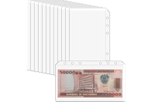 Bremorou 12 szt. kieszeni do segregatora A6, przezroczyste PCW, 6-otworowe koperty na gotówkę, bez zamka błyskawicznego, idealne do budżetowania i organizowania