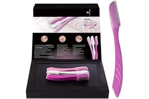Wilkinson Sword Intuition Perfect Finish - 9 Cuchillas de Afeitar Desechables, Depiladora Facial Mujer para Moldear y Perfilar Cejas, Rasuradora de Vello Facial para Dermaplaning