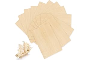 MoTrent 20Pack Balsa Wood Sheets 150 x 100 x 2 mm Thin Natural Wood Color Unfinished Wooden Sheets Board for Craft Making Mini House Airplane Ship Boat Wooden Plate Model