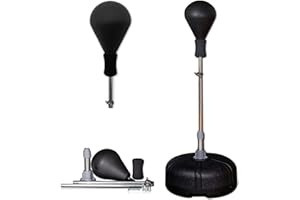 MAXSTRENGTH Free Standing Boxing Punching Bag Speed Ball Adjustable Height Freestanding- For Training, Practice, Reaction Speed, etc Reflex Bag for Adult