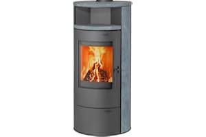 THERMIA Kaminofen München, Naturstein, 7 kW, Dauerbrand, Automatik grau