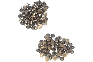 Trimming Shop Double Cap Rivets Leather Rivets Tubular Metal Studs for DIY Leathercrafts, Clothing Repair & Replacement, Handbag, Belts, 8mm x 7mm, Bronze, 100 Sets