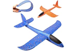 ZOOTING 2 Stück Styroporflieger Flugzeug, Kinder Flugzeug Spielzeug Outdoor Wurf Segelflugzeug Glider Manuelles Werfen Schaum Fliegen Modell Spielgeräte Geschenk für Kinder Junge Mädchen Kindergeburtstag