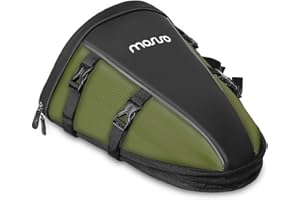 MOSISO Motorcycle Tail Bag Multifunctional Waterproof Polyester Storage Saddle Bag, 10L Outdoor Sports Motorbike Rear Seat Light Tank Handbag Tool Carry Pouch with Shoulder Strap, Army Green