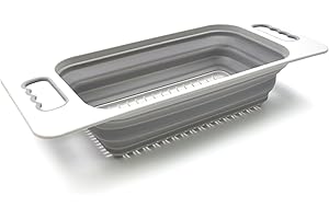 SAMMART Scolapasta rettangolare Over The Sink (grigio)