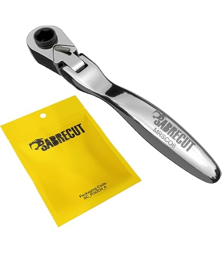 SabreCut 7-in-1 Flex Head Mini Ratchet Wrench - 1/4" HEX Bit Driver With Micro Adjustable Handle 13 thumbnail image