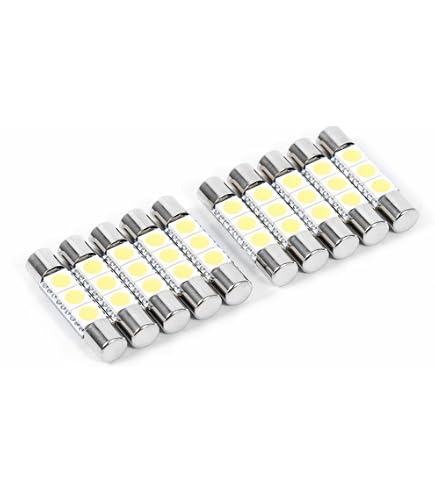 Lot De 10 Ampoules Festoon S5.5 24V 3W 6x36mm - Éclairage Intérieur Auto - Neuf