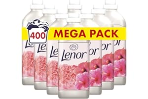 Lenor Adoucissant La Sélection, 400 Lavages (1.15L x 8), Assouplissant Linge, Pivoine Et Hibiscus, Notre Meilleure Fraîcheur et Notre Douceur Végétale