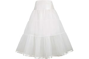 GRACE KARIN Girls Petticoat Tutu Skirt Kids Children A-line Two Layers Retro Crinoline Underskirt 2-15 Years