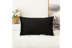 MIULEE Confezione da 1 Federa in Velluto Copricuscino Decorativo Fodera Quadrata per Cuscino per Divano Camera da Letto Casa30X50cm Nero