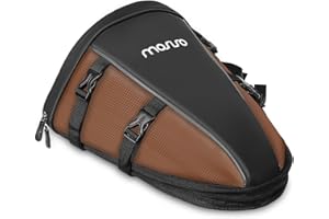MOSISO Sacoche Etanche Multifonctionnelle Moto - Sac de Selle en Polyester, Sports Motorbike de Plein Air Léger Tank Handbag 10L avec Bandoulière,Marron