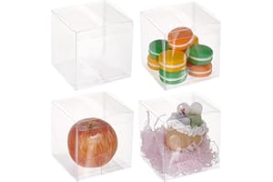 BENECREAT Scatole per Confezioni Regalo Trasparenti 10PCS Scatole per Bomboniere in Pet Quadrate da 10x10x10 cm/3.93x3.93x3.93 con Pellicola Protettiva per Souvenir di Nozze