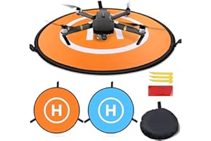 MMOBIEL Aire d'atterrissage Drone Landing Pad Imperméable 75 cm, Double Face Orange/Bleu pour Drones hélicoptères télécommandés DJI Mavic Mini 2 / Zoom/Air Fly 2 / Phantom/FPV/Inspire