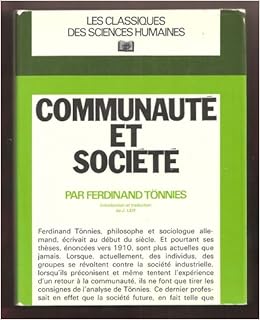 ferdinand tonnies communauté et société