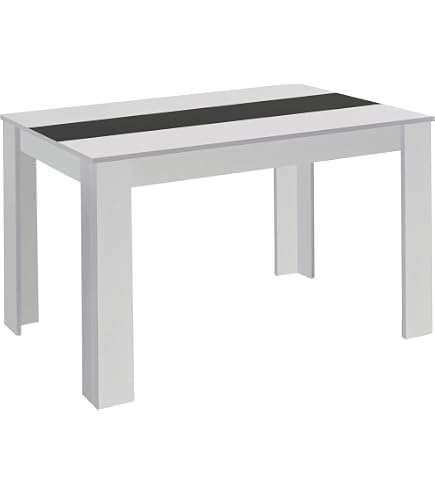 FORTE Esstisch 160x90 Cm – Betonoptik Lichtgrau Mit Weißen Akzenten, Für 4–6 Personen, Platzsparend & Modern