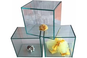 VE.CA.S.R.L. VE.CA-Italy CUBO in Vetro N.1 CUBO Piccolo 23X23 CM Made in Italy Inclusi I Supporti per L'INSTALLAZIONE A Muro