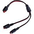 iHaospace Anderson Splitter Cable 1 to 2 Solar Panel Extension Cable 12AWG High Power Pole Port Connector for Solar Generator Protable Power Station RV (1 to 2 1FT 12AWG)