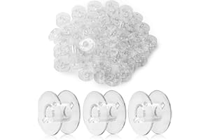 PLABBDPL 16Pcs Canette machine a coudre Bobines, pour Machine à Coudre Singer Brother Bermina Pfaff Bobines en Plastique Janome Toyota Elna Chanteur, Transparent et Universel