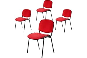 Topsit Lot de 4 Chaises Visiteur ISO Chaises de conférence empilables et Confortables avec Assise et Dossier rembourrés