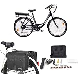 Momo Design Florence Bicicletta Elettrica City Bike, 26'', Velocità 25km/h,  Autonomia 70km, Unisex – Adulto, Nero : Amazon.it: Sport e tempo libero